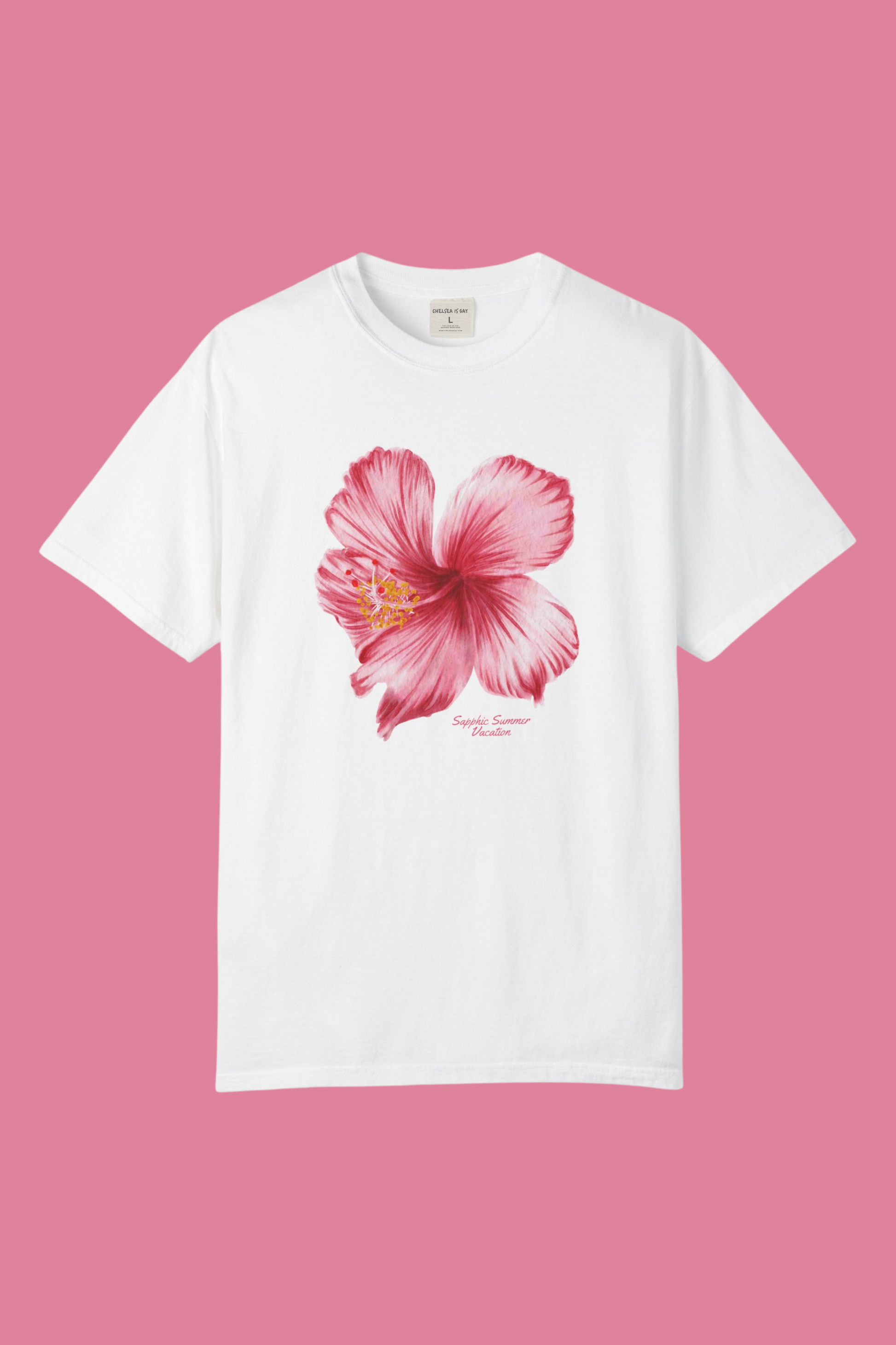 Sapphic Summer Vacation Flower Tee