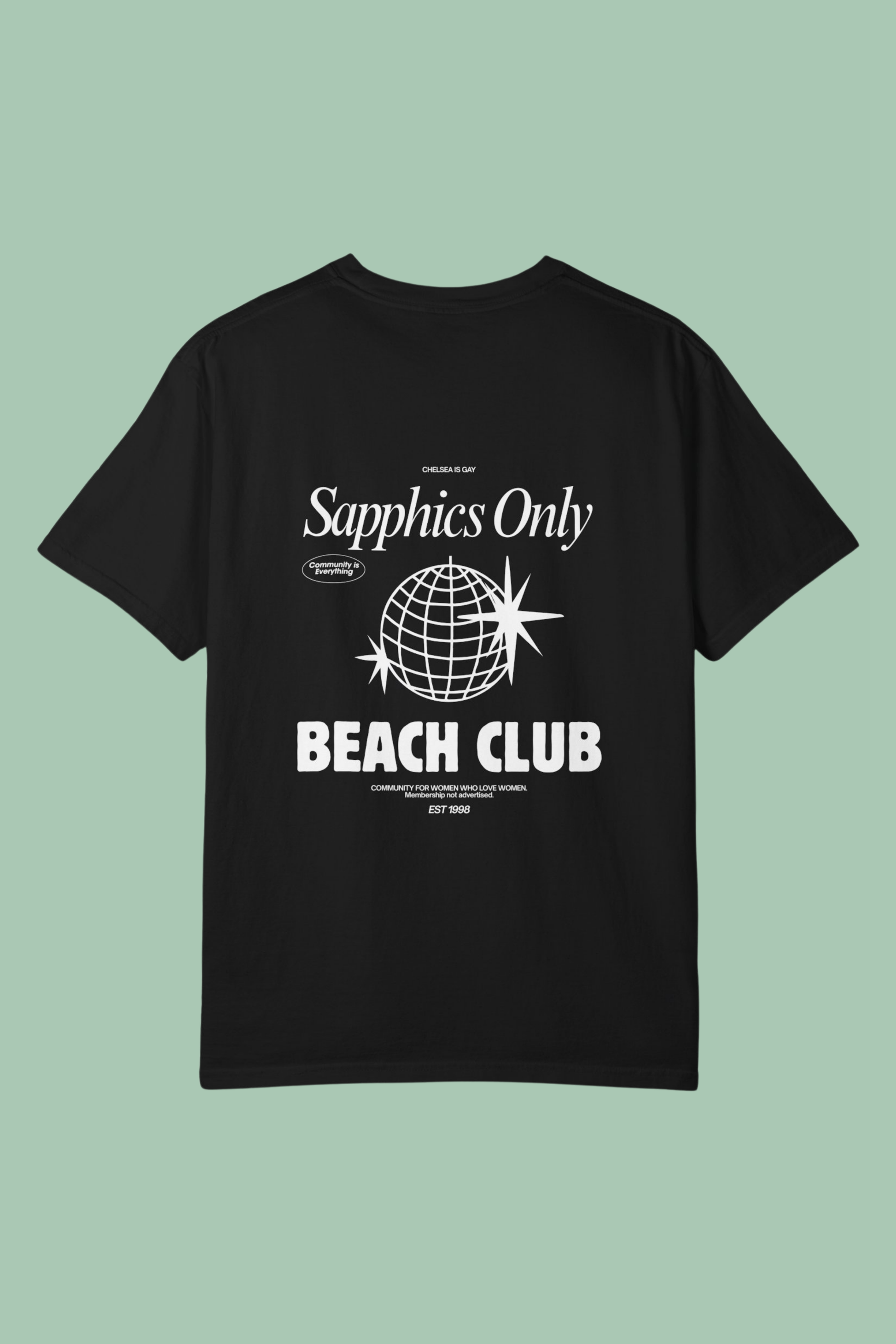 Sapphics Only Beach Club Tee