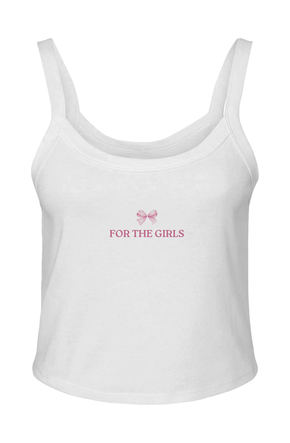 For The Girls Spaghetti Strap Tank - White